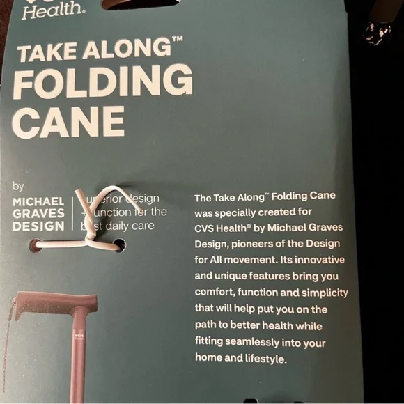 New CVS Health take along Red Folding Cane - Picture 5 of 5